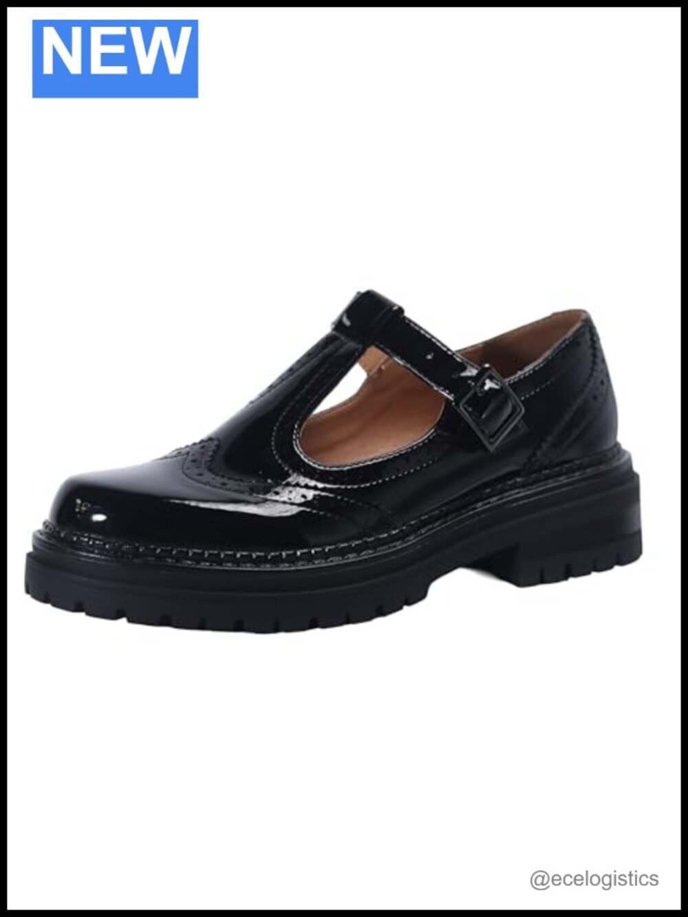 T-Strap Platform Mary Jane Shoes, Round Toe Non-Slip Oxfords for Work